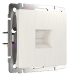 Телефонная розетка одинарная Werkel RJ-11, перламутровый рифленый, Werkel