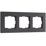 Рамка тройная Werkel Senso (черный, стекло soft-touch), Werkel