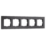 Рамка пятерная Werkel Senso (черный, стекло soft-touch), Werkel