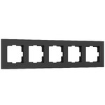 Рамка пятерная Werkel Slab черный матовый, Werkel