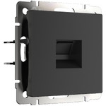 Интернет розетка одинарная RJ-45 cat. 6A Werkel, черный матовый, Werkel
