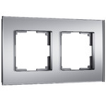 Рамка двойная Werkel Senso (серебряное стекло, стекло soft-touch), Werkel