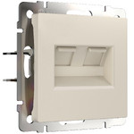 Интернет розетка двойная 5 категории RJ-45 Werkel, айвори матовый, Werkel
