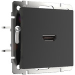 Розетка HDMI Werkel, черный матовый, Werkel